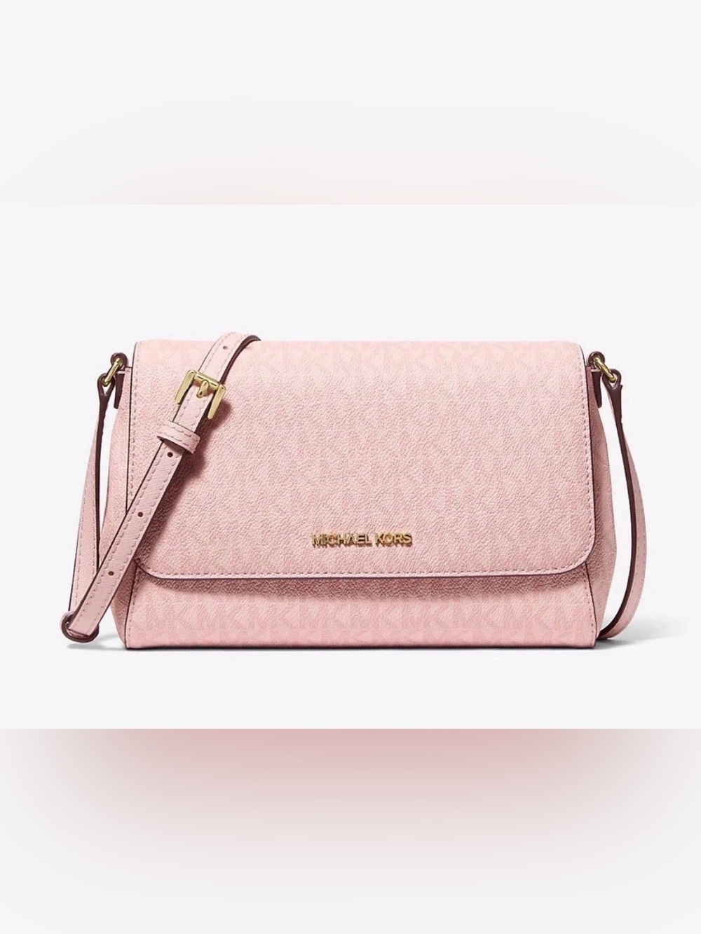 ✨NWT MICHAEL KORS Medium Logo Convertible Crossbody Bag Powder Blush Pink✨